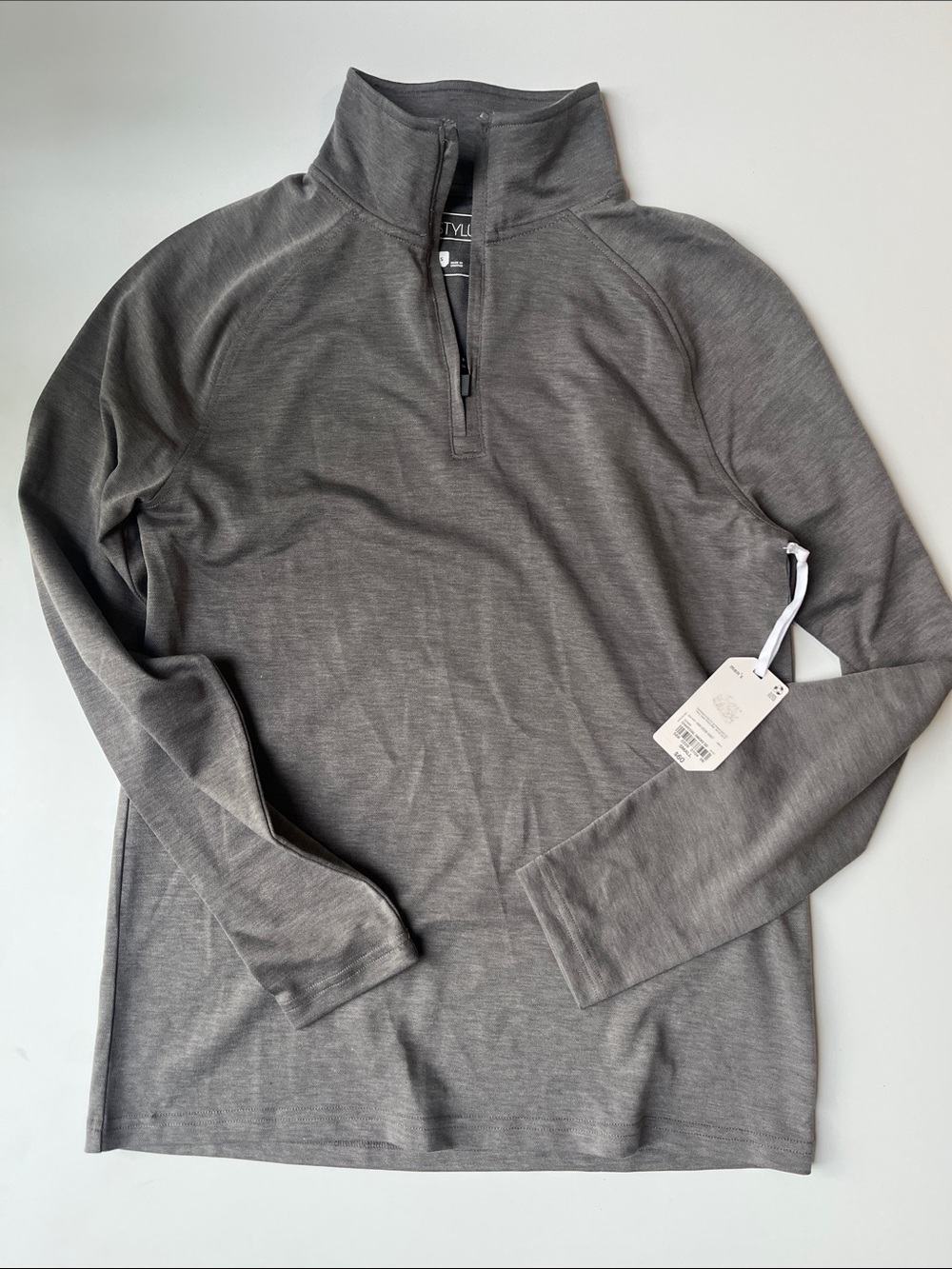 STYLUS Men's Half-Zip Pullover Sweater - Heather Gray
